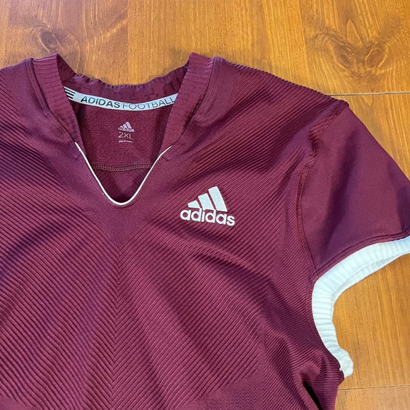 Adidas Primeknit A1 Football Jersey 2XL Maroon White Trim Adult Mens Athletic - Picture 2 of 7